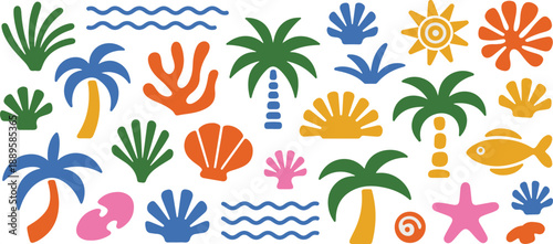Seamless flat tropical pattern with copy space for branding