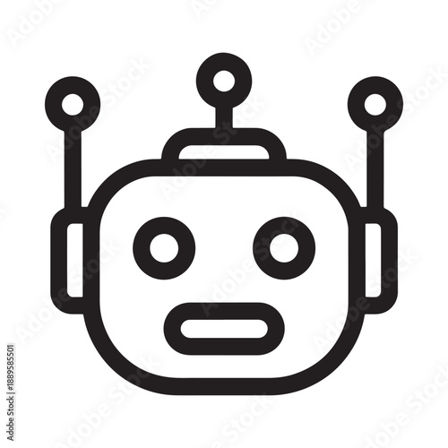 a black and white drawing of a robot face