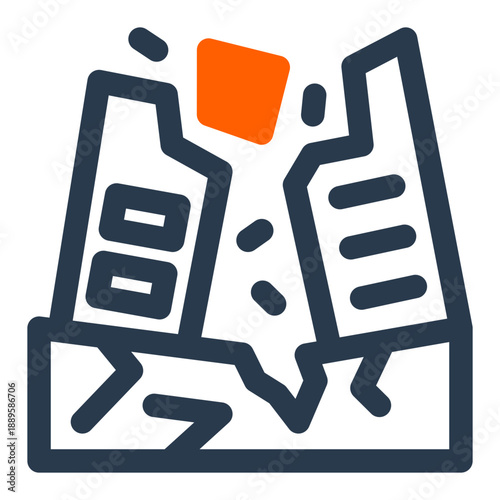 Earthquake seismic disaster alert icon