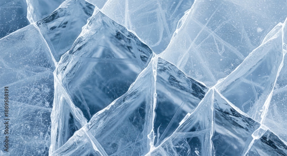 Obraz premium Close up of fractured ice formations revealing textures and intricate patterns