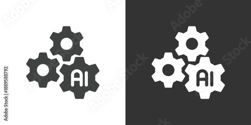 AI System Settings icon. Solid glyph series icon