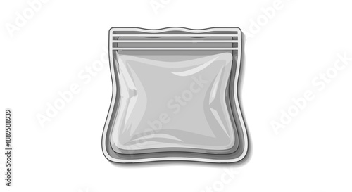 Transparent small bag for holding parts, isolated on a clean white background, showcasing its clear plastic material and compact design