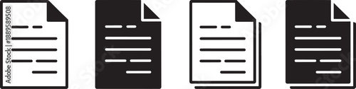Document file in different states document file office documents paper files black and white file types