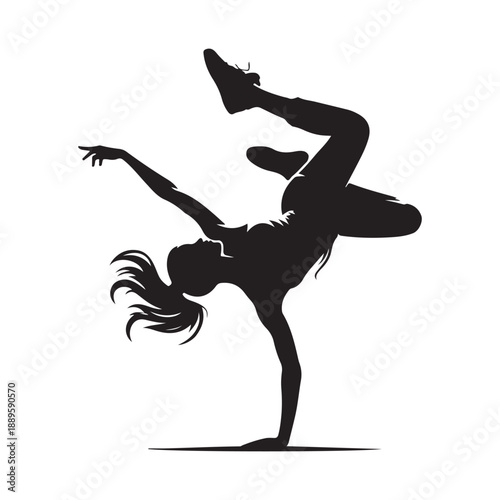 breakdance vector silhouette clip art logo design illustration. Abstract icon collection
