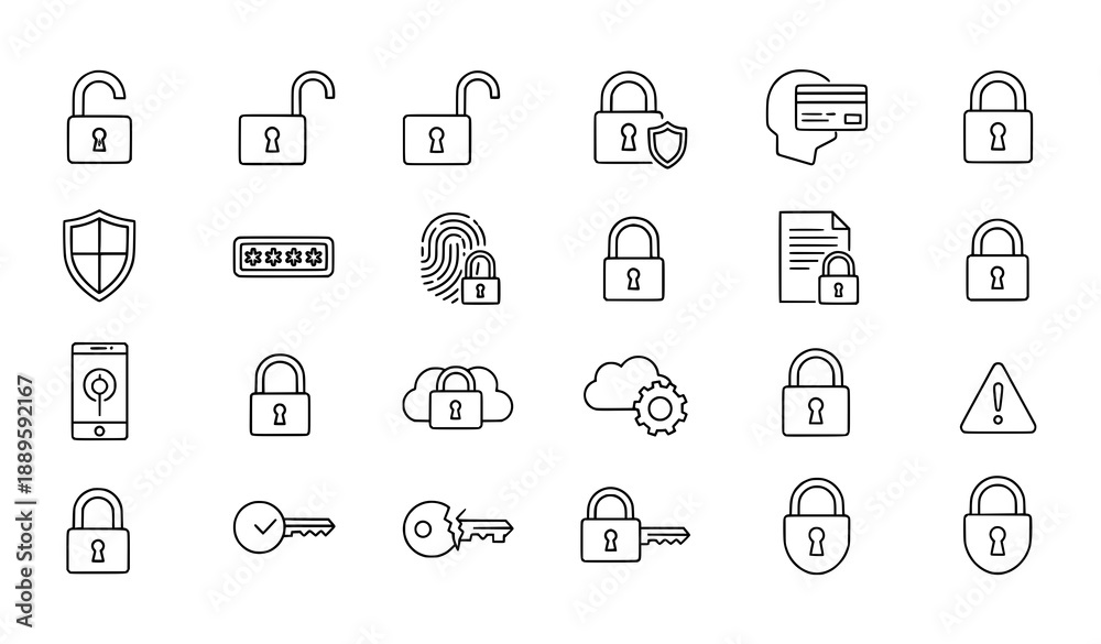 Fototapeta premium Outline radio and audio communication icons set of 16 vector symbols