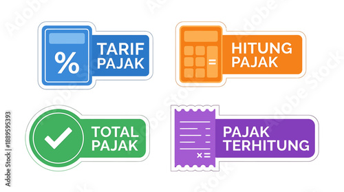 Tax Calculation Vector Icons for Financial Planning
