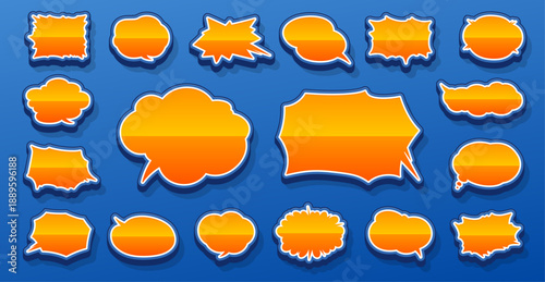 立体的で重厚なデザインの吹き出し　横書き