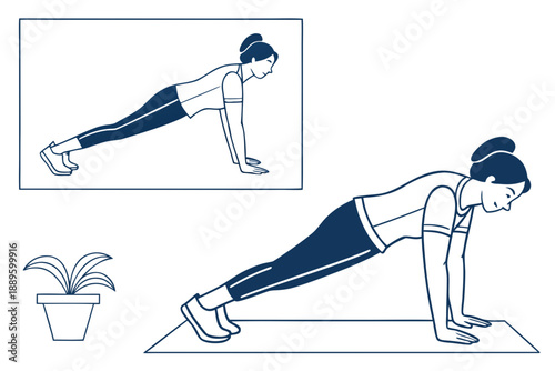Home Workout Exercise Illustration Clean Vector (6)