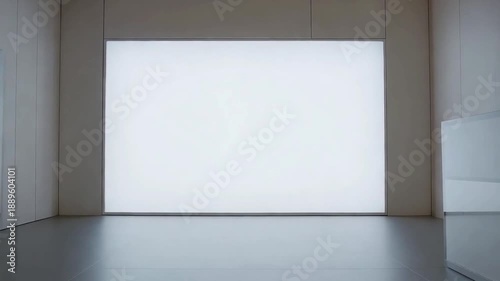 Corporate Intro Reveal Video with Camera Push Toward Blank White Screen