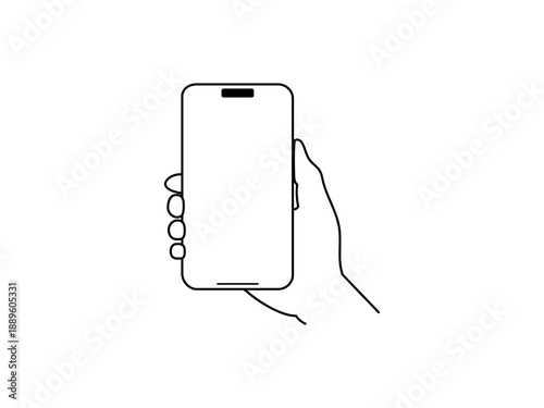 A線画　スマホを持った手 QR2 コピー