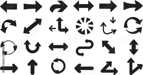 Black and white arrow direction navigation