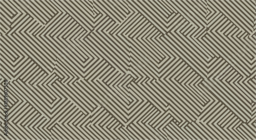 Seamless Geometric Striped Maze Pattern Background Vector