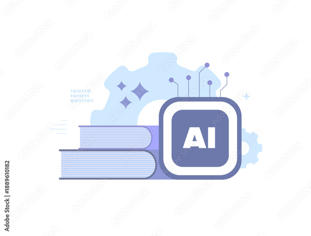 Obraz premium Ai learning agents enable adaptive intelligence systems where learning agents train autonomous models for decision optimization research education and ai automation future, vector illustration