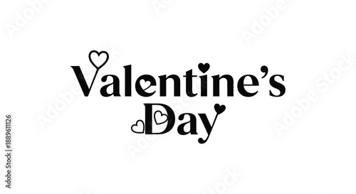 The image displays the text valentine s day in a bold stylized font with small heart decorations flanking the words