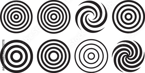 Black and white spiral patterns abstract