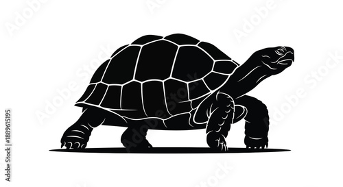 A striking black silhouette of a walking turtle showcasing its detailed shell and sturdy legs a beautiful silhouette high quality professional