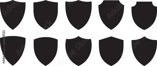 Solid black shield on white background shields symbols