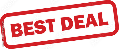 Best deal stamp icon isolated on white background . Red best deal stamp badge for seal promotions  . Vector