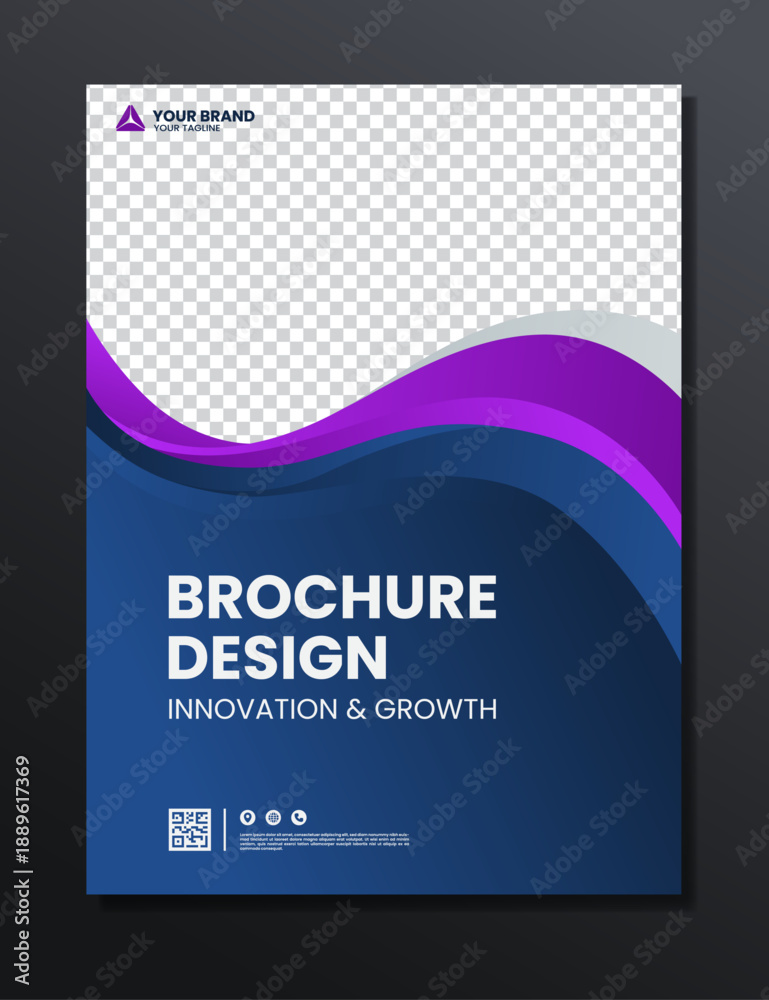 Fototapeta premium abstract purple line background flyer design template