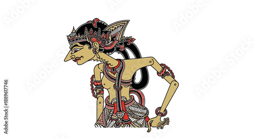 Mythical Creature Illustration Featuring Fantasy Being with Ornate Details and Dynamic Pose