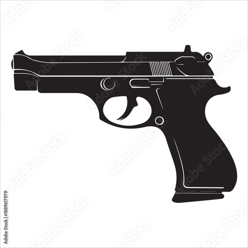 Black revolver gun silhouette firearm weapon 