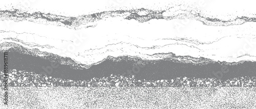 Abstract grayscale textured layers with granular and smooth surfaces resembling geological strata or digital noise patterns