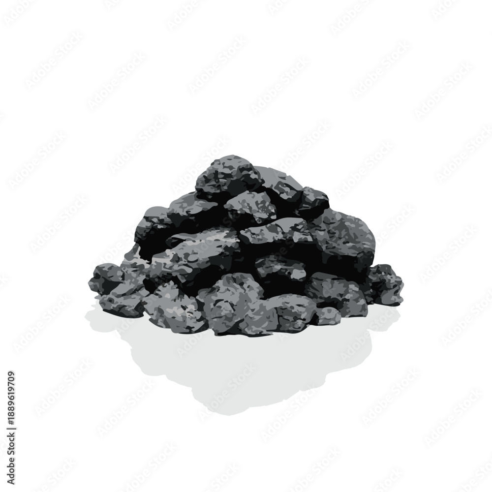 Fototapeta premium Coal vector illustration on a white background