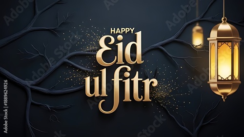 Happy eid ul fitr greeting card