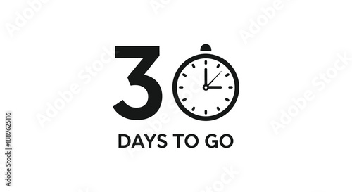 A simple graphic displaying the number three alongside a clock icon indicating three days remaining until an event