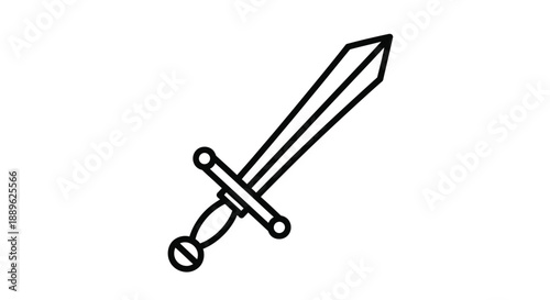 Simple outline of a medieval sword black and white silhouette
