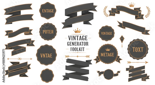 Vintage design elements toolkit