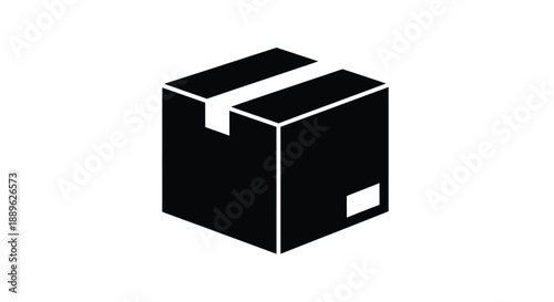 A simple black box with white lines a striking silhouette