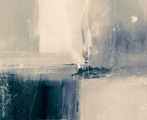Abstract textured painting background in shades of cream and dark blue colours. Use it as your wallpaper, poster and banner design.