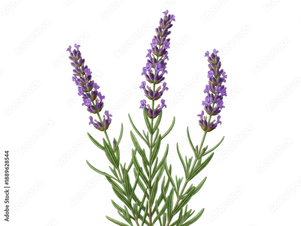 Obraz premium Lavender flowers in full bloom, serene and fragrant isolated on transparent background