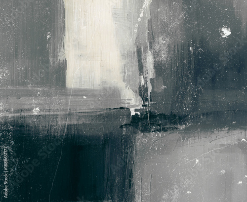 Abstract textured painting background in grey, white and dark green. Use it as your wallpaper, poster and banner design.