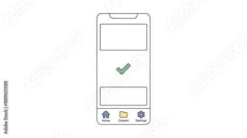 Mobile App Interface Design, Digital Interaction, Modern Graphics, User Experience, Flat Design, Close-up View, Creative Concept