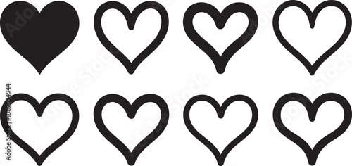 Black heart on white background love symbol