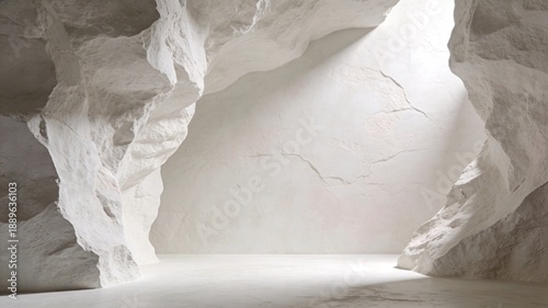 Abstract White Stone Cave Product Display