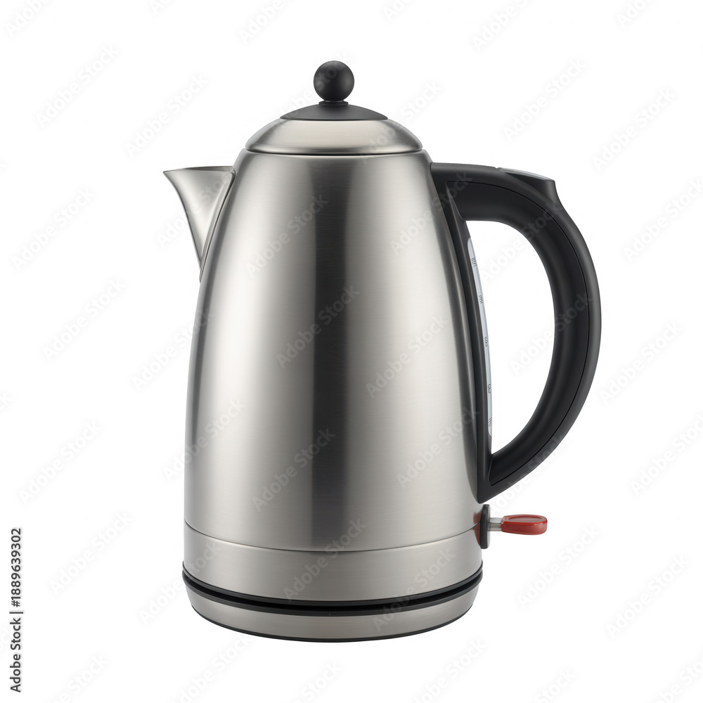 Fototapeta premium Modern stainless steel electric kettle isolated on transparent background