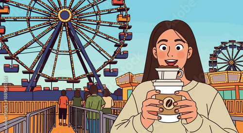 Young woman enjoying a freshly brewed pourover coffee.