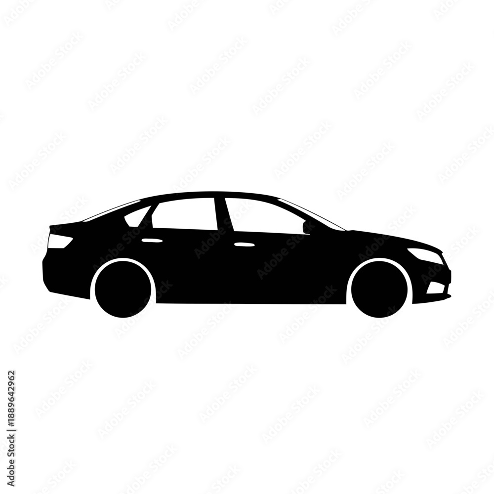 Fototapeta premium Silhouette of a car viewed from the side