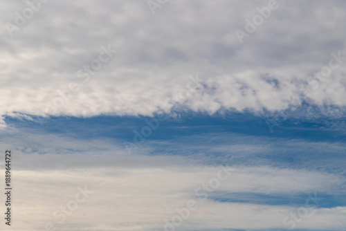 Serene Sky With Clouds Over Open Horizon For Calm Nature Or Weather Theme