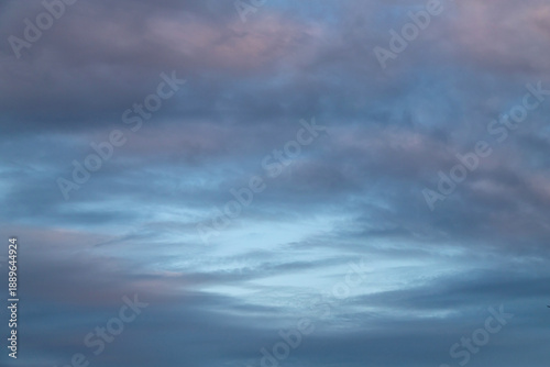 Calm Evening Sky With Soft Clouds At Dusk Over a Quiet Horizon