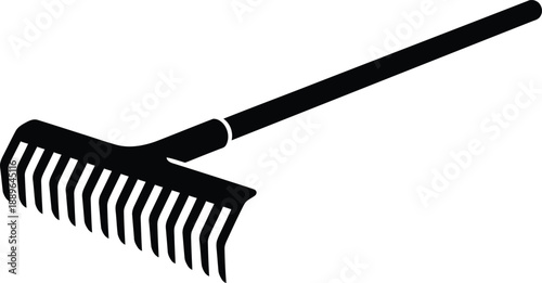Isolated vector illustration of a black and white wooden brush and broom cleaning equipment tool object on white background