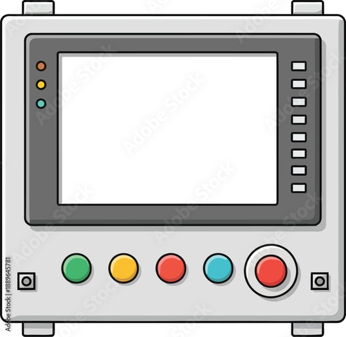 Vector illustration of industrial control panel interface