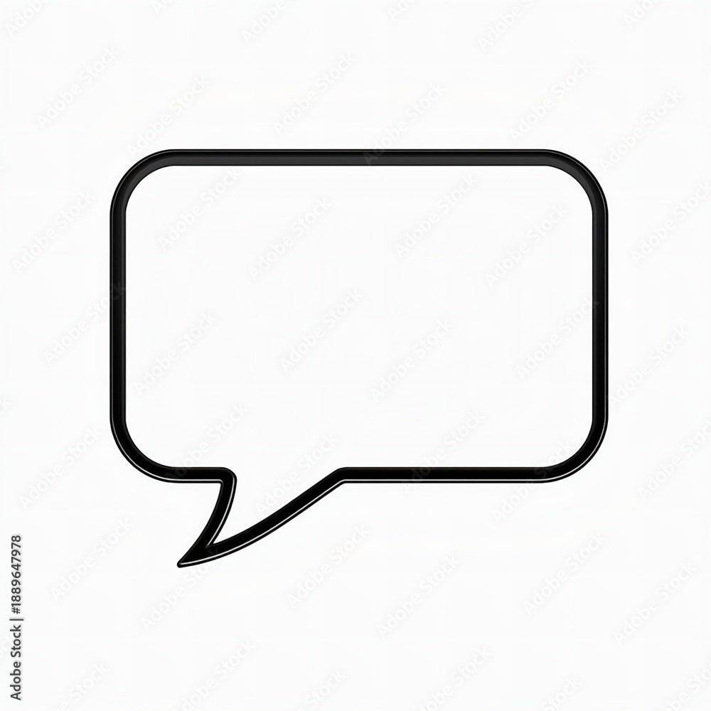 Naklejka premium A simple black speech bubble icon on transparent background
