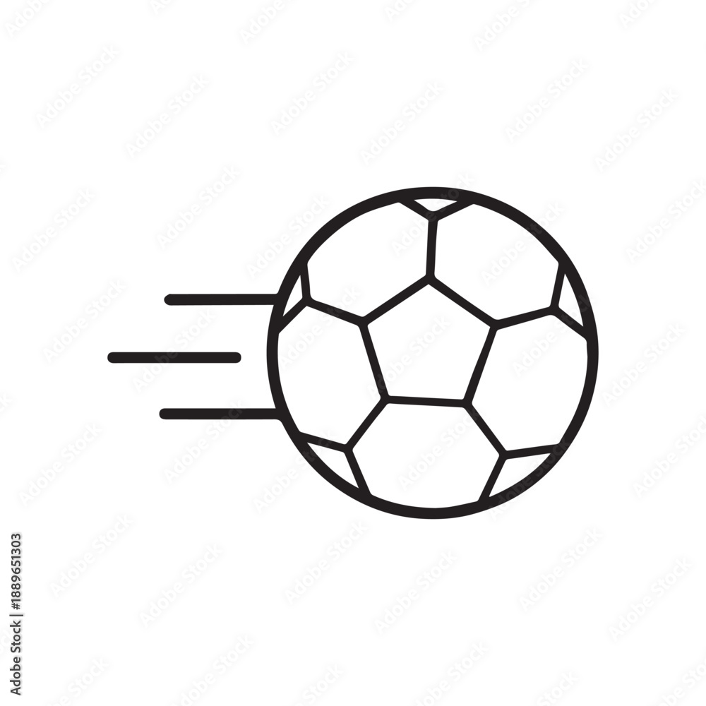 Obraz premium Soccer Ball Motion Line Icon Vector On White Background 