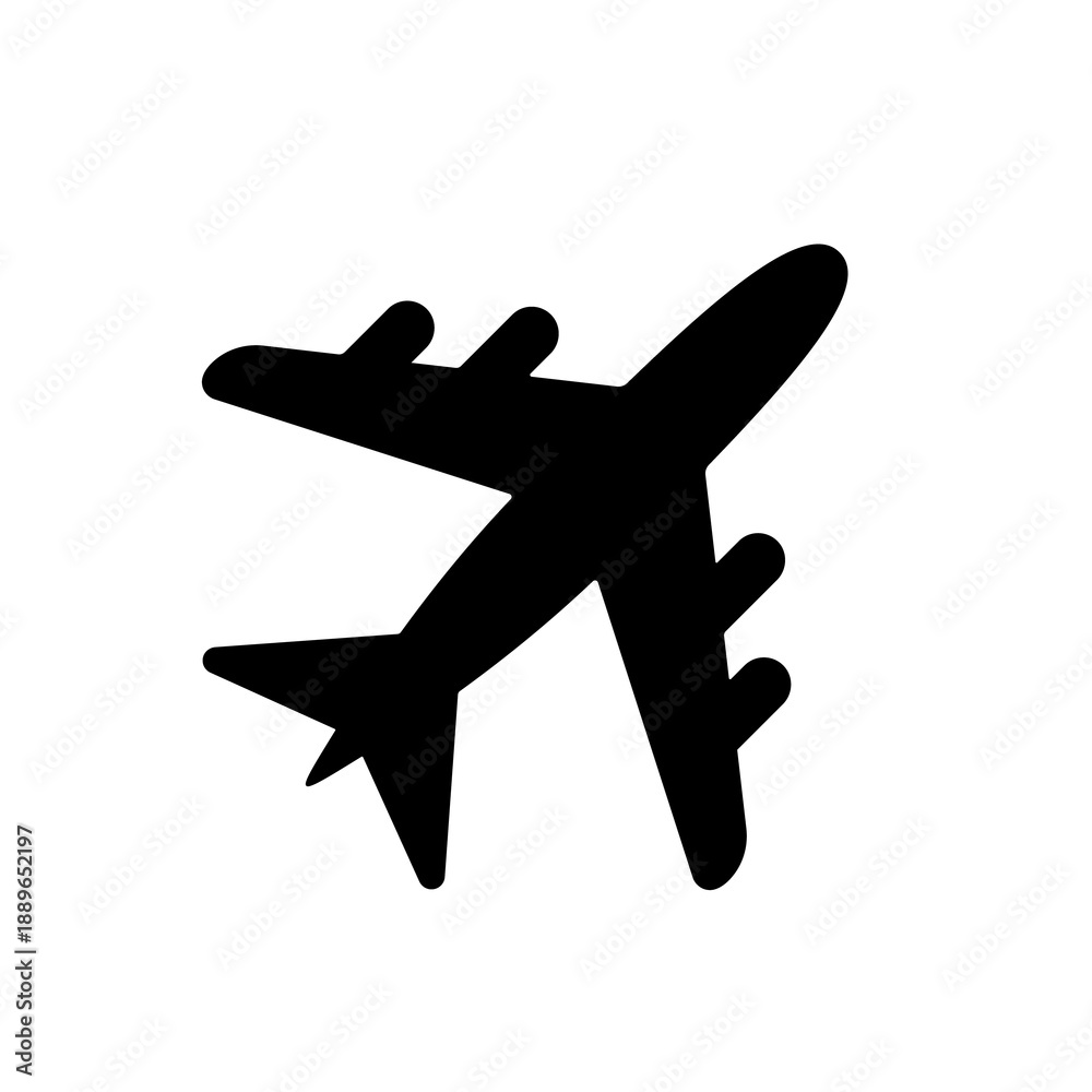 Obraz premium Simple airplane icon vector illustration representing air travel and transportation design