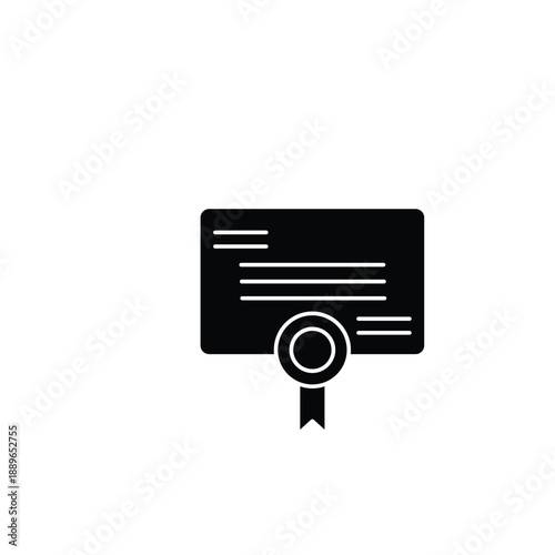 certificate icon black simple.