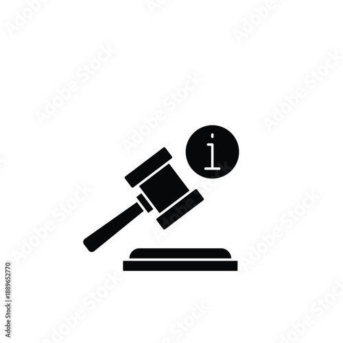 Judge Gavel with Information Icon Law Justice Symbol.